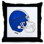 Personalized - Blue Football Helmet - Throw Pillow
