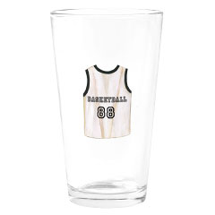 Personalized Basketball Jersey Drinking Glass