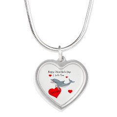 Personalized Dolphin Necklace with Hearts