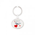 Personalized Dolphin Keychain with Hearts