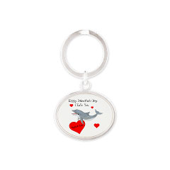 Personalized Dolphin Keychain with Hearts