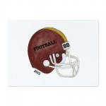 Personalized Football Helmet - Cutting Board - Burgundy