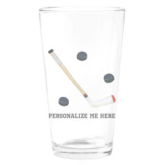 Personalized Hockey Drinking Glass