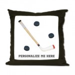 Personalized Hockey Throw Pillow