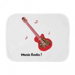 Personalized Burp Cloth - Red Guitar with Leopard Print