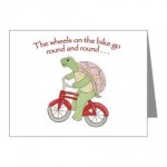 Turtle Riding Bicycle - Note Cards